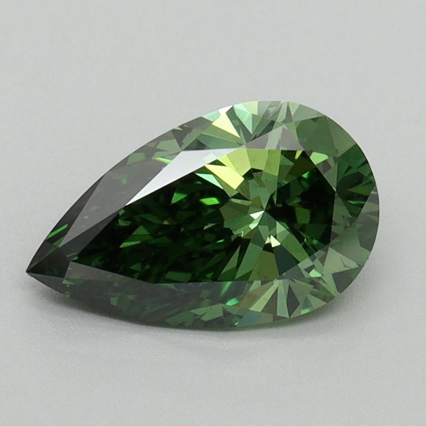 1.18 Ct. Fancy Vivid Green Pear Lab Grown Diamond