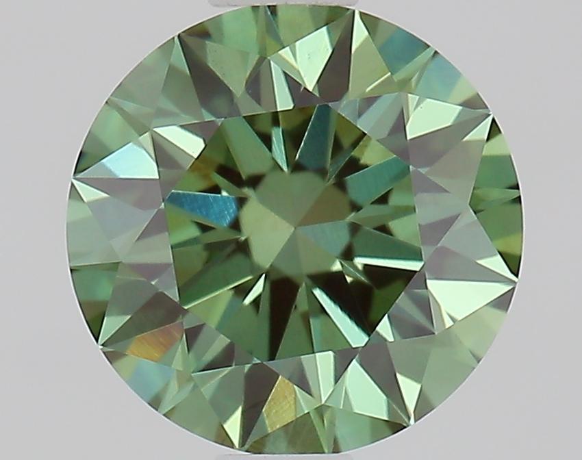 1.06 Ct. Fancy Vivid Green Round Lab Grown Diamond