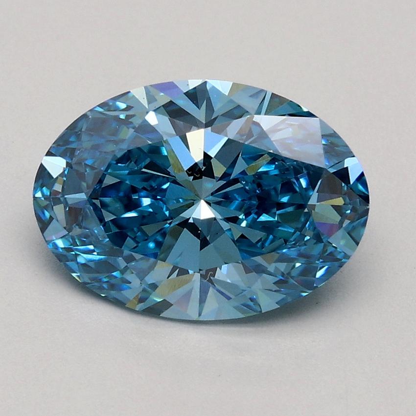 1.51 Ct. Fancy Vivid Blue Oval Lab Grown Diamond