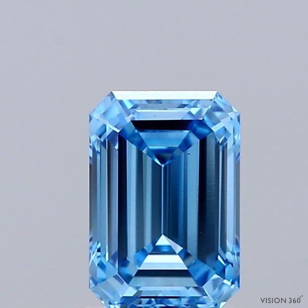 1.03 Ct. Fancy Vivid Blue Emerald Lab Grown Diamond