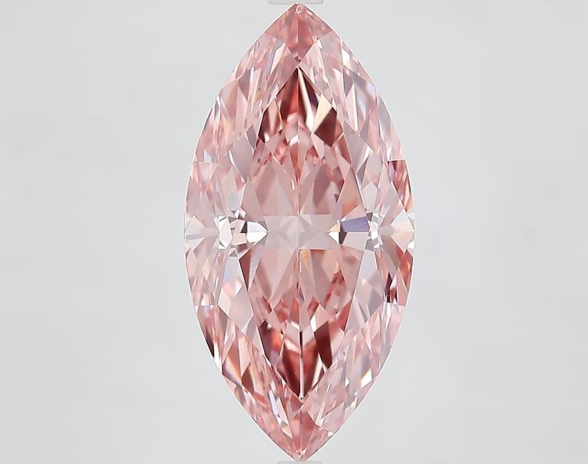 5.62 Ct. Fancy Vivid Pink Marquise Lab Grown Diamond