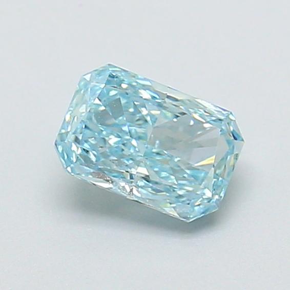0.75 Ct. Fancy Intense Greenish Blue Radiant Lab Grown Diamond