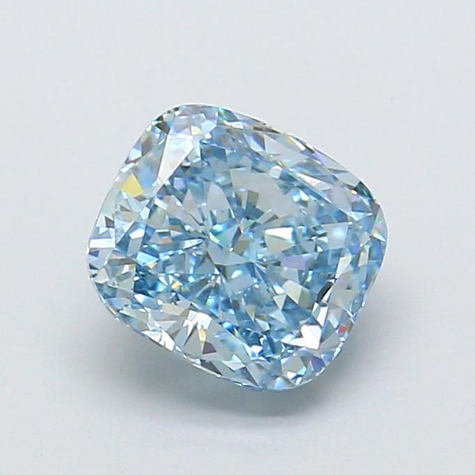 1.83 Ct. Fancy Vivid Blue Cushion Lab Grown Diamond
