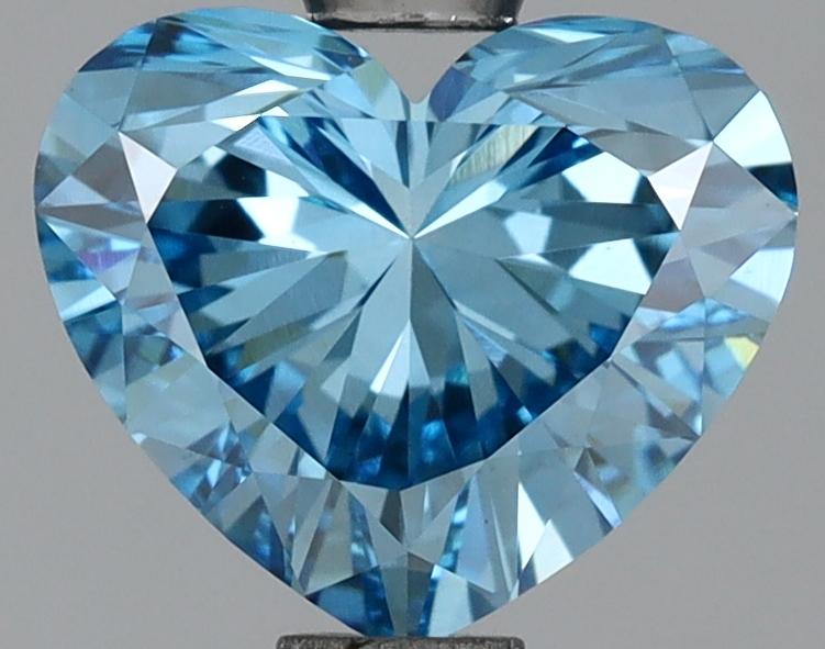 1.40 Ct. Fancy Vivid Blue Heart Lab Grown Diamond