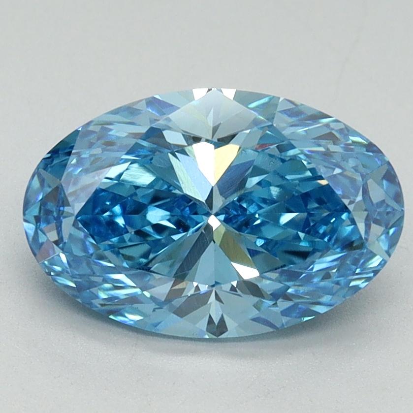 2.10 Ct. Fancy Vivid Blue Oval Lab Grown Diamond