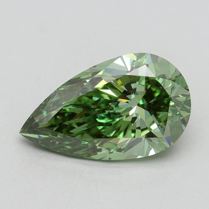 2.01 Ct. Fancy Vivid Green Pear Lab Grown Diamond