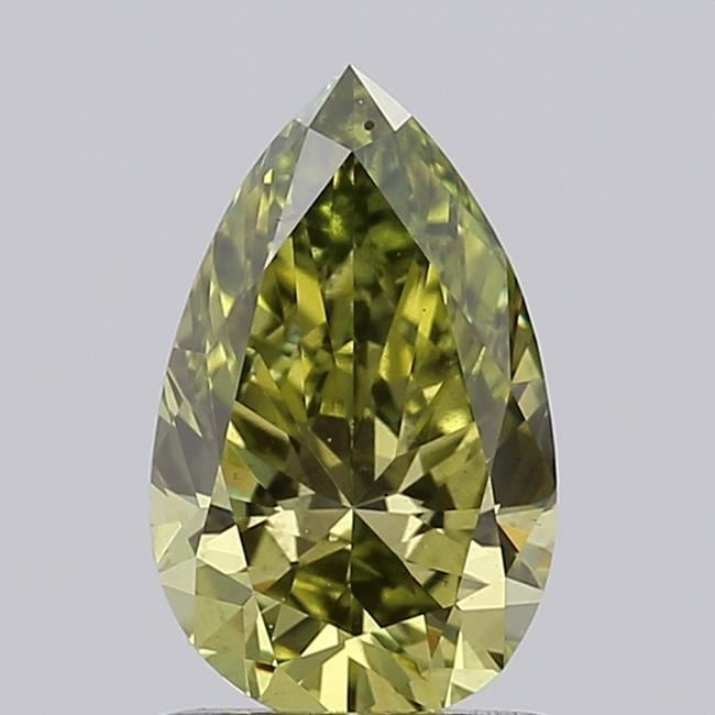 1.02 Ct. Fancy Vivid Green Pear Lab Grown Diamond