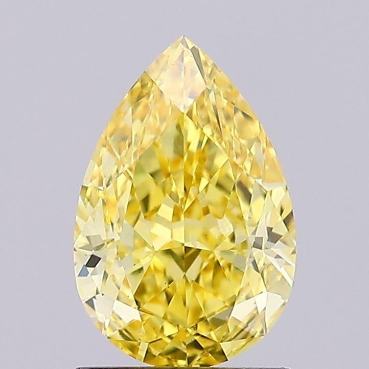 1.69 Ct. Fancy Vivid Yellow Pear Lab Grown Diamond