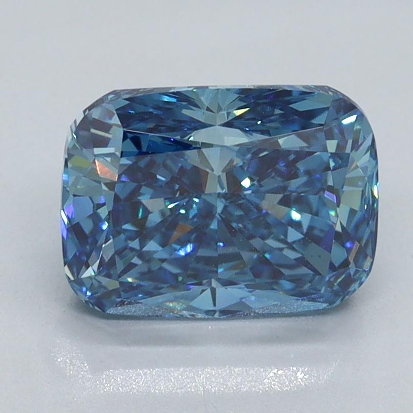 2.04 Ct. Fancy Vivid Malibu Blue Cushion Lab Grown Diamond
