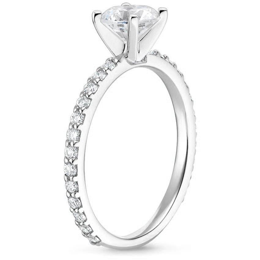 18K White Gold Luxe Petite Shared Prong Diamond Ring (1/3 ct. tw.), large side view