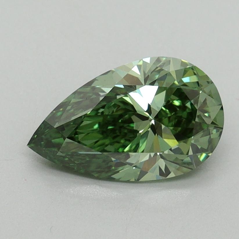 1.14 Ct. Fancy Vivid Green Pear Lab Grown Diamond