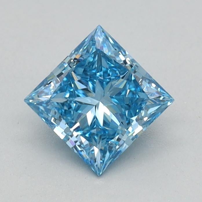 0.51 Ct. Fancy Vivid Blue Princess Lab Grown Diamond
