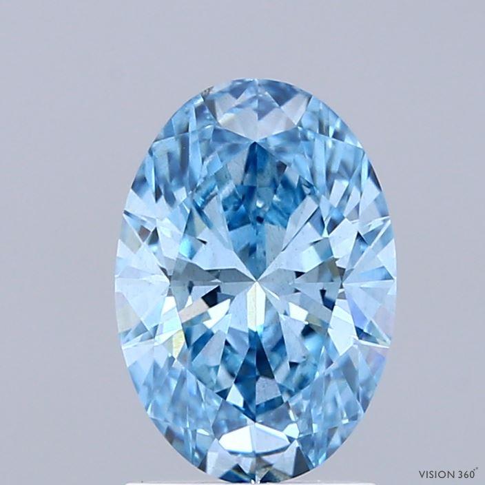 1.51 Ct. Fancy Vivid Blue Oval Lab Grown Diamond