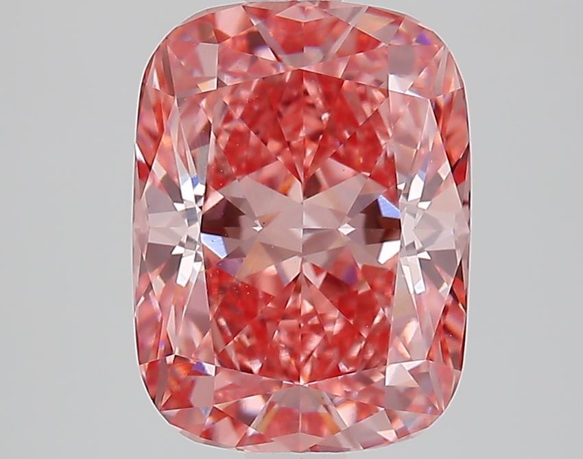 3.27 Ct. Fancy Vivid Pink Cushion Lab Grown Diamond