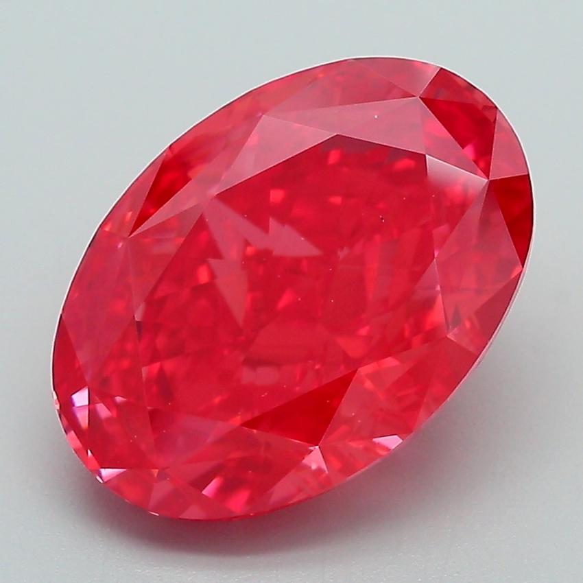 5.01 Ct. Fancy Vivid Red Oval Lab Grown Diamond