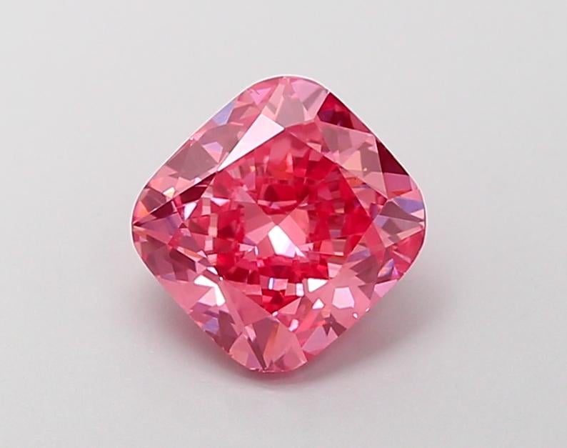2.01 Ct. Fancy Vivid  Pink Cushion Lab Grown Diamond
