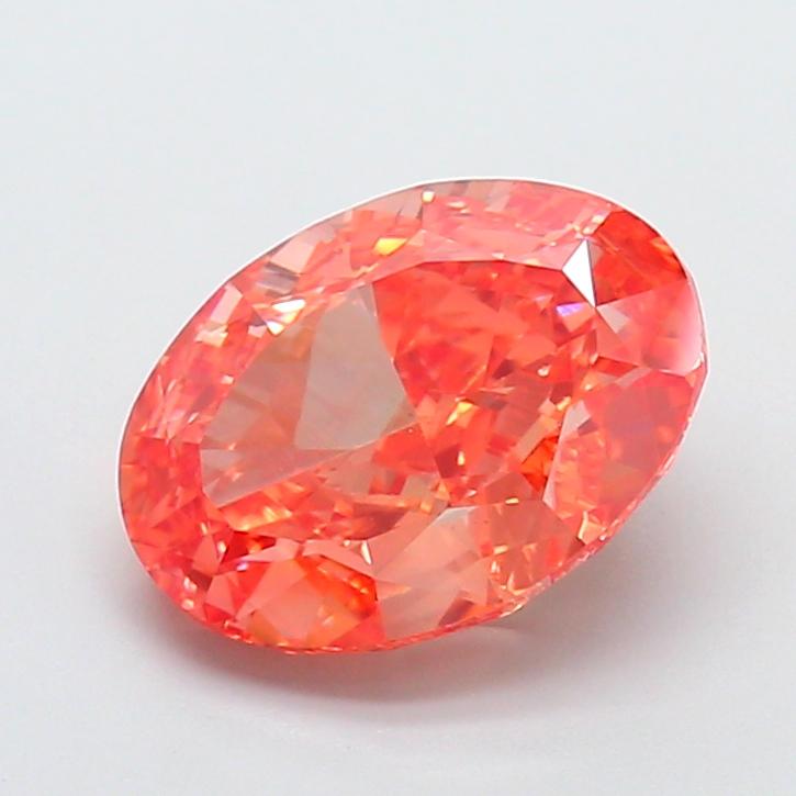 4.04 Ct. Fancy Vivid Pink Oval Lab Grown Diamond