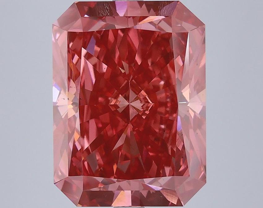 7.54 Ct. Fancy Vivid Red Radiant Lab Grown Diamond