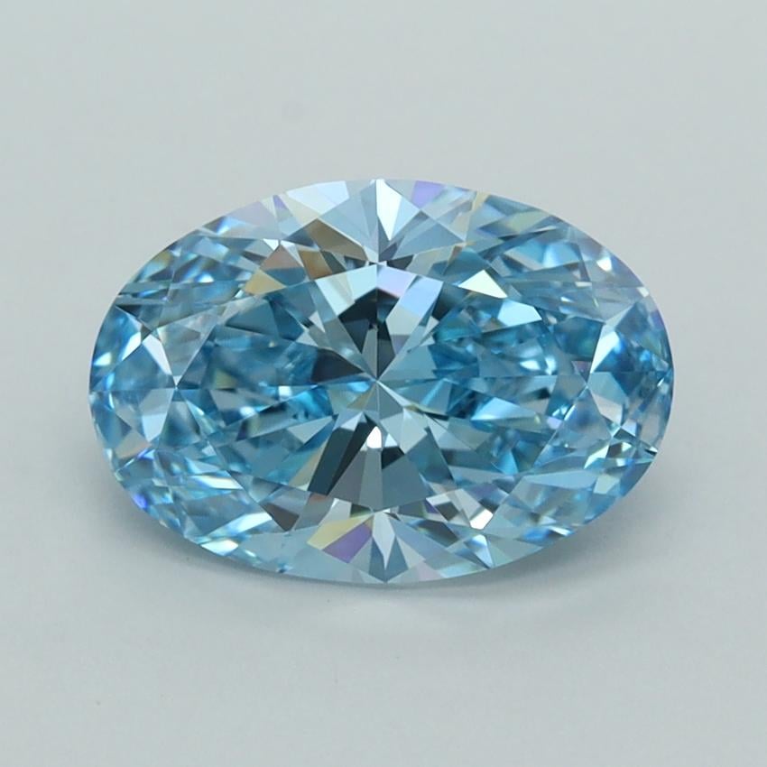 2.03 Ct. Fancy Vivid  Blue Oval Lab Grown Diamond