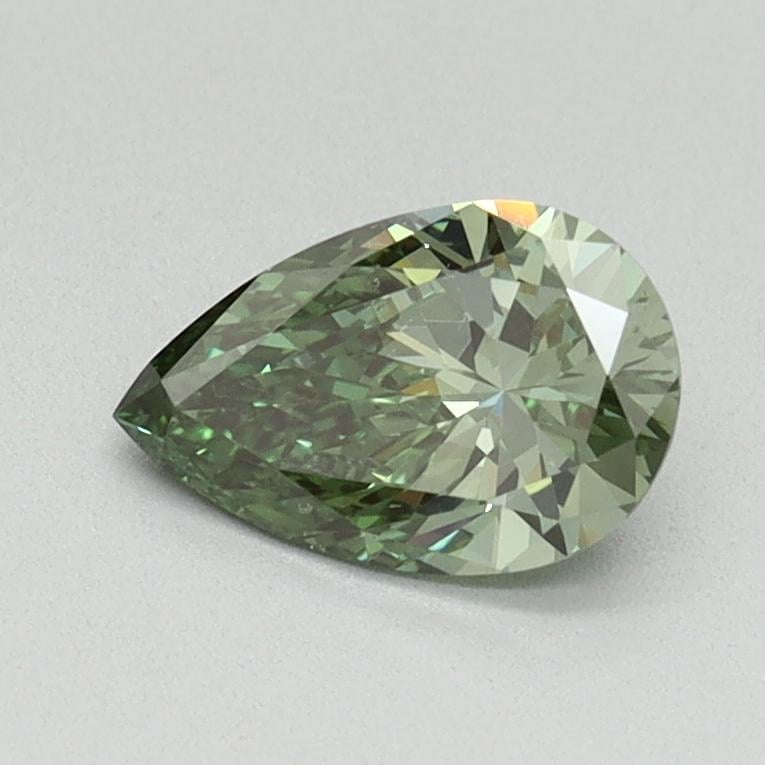 0.70 Ct. Fancy Vivid Green Pear Lab Grown Diamond