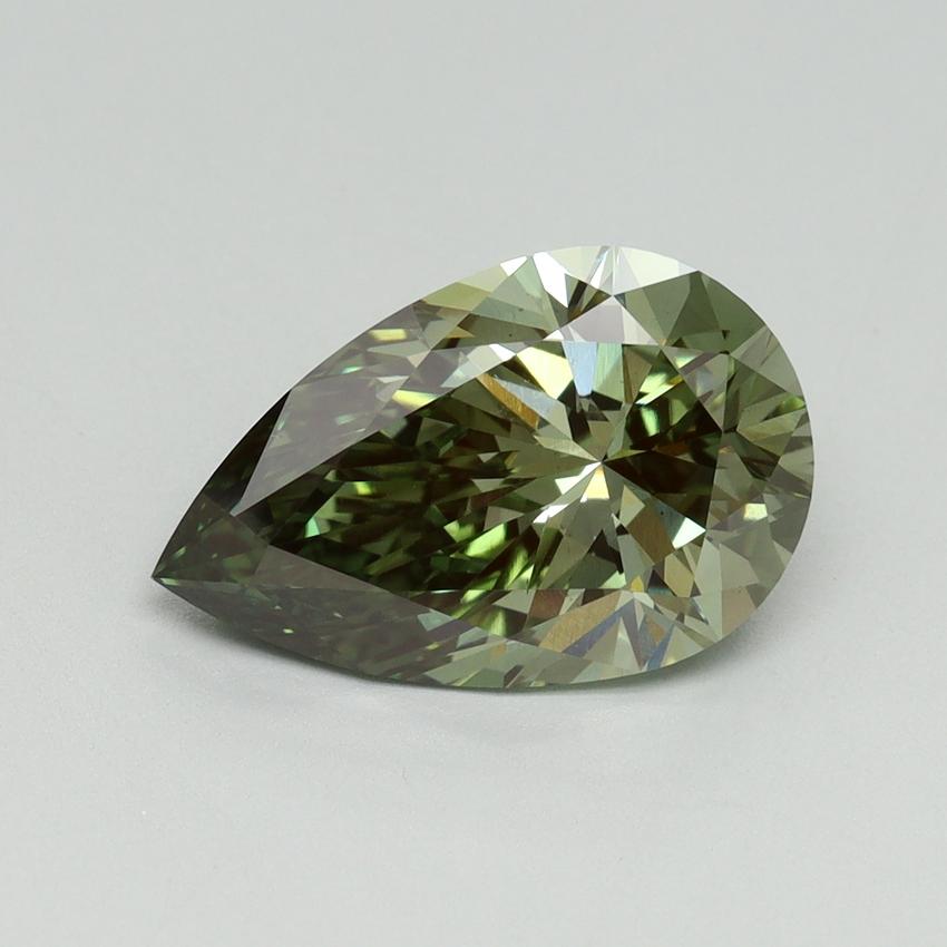 3.03 Ct. Fancy Vivid Green Pear Lab Grown Diamond