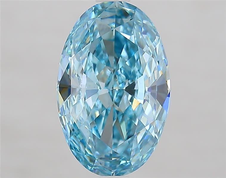 2.90 Ct. Fancy Vivid  Blue Oval Lab Grown Diamond