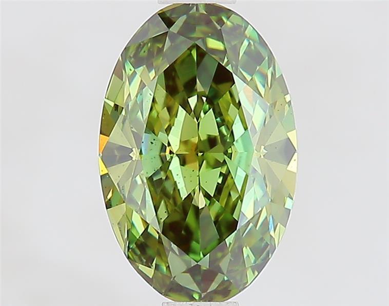 1.43 Ct. Fancy Vivid  Green Oval Lab Grown Diamond