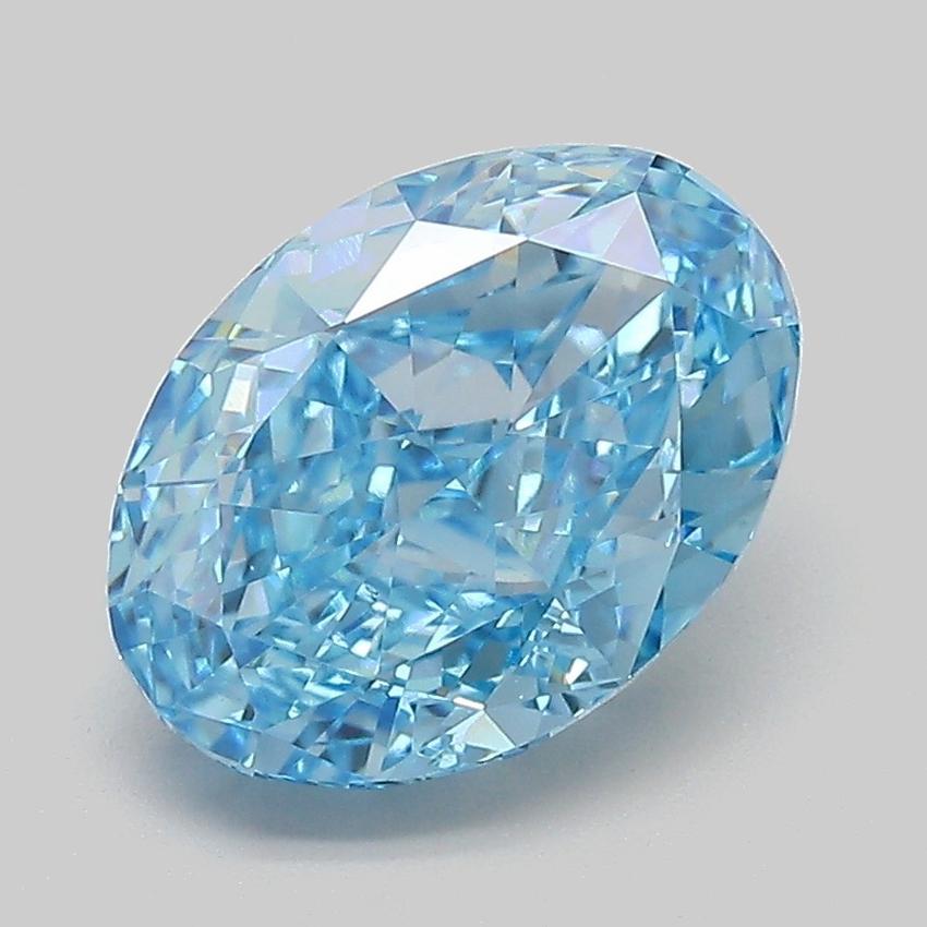 3.05 Ct. Fancy Vivid  Blue Oval Lab Grown Diamond