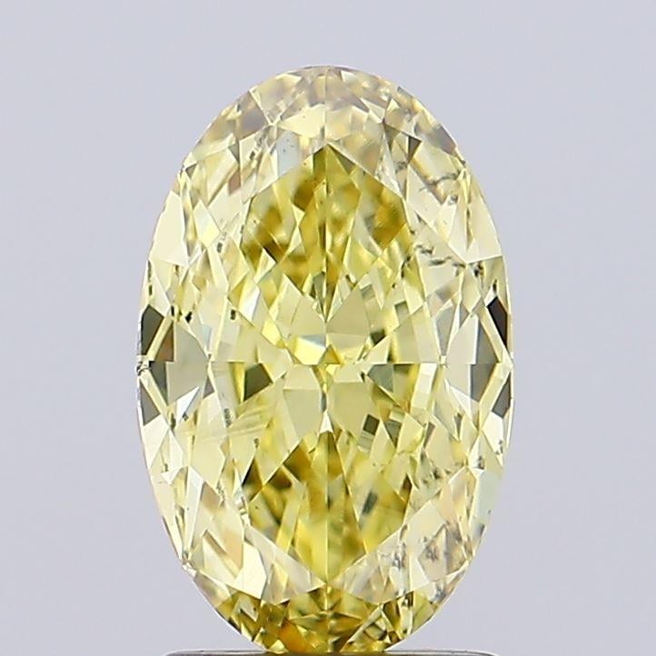 2.04 Ct. Fancy Intense Yellow Oval Lab Grown Diamond