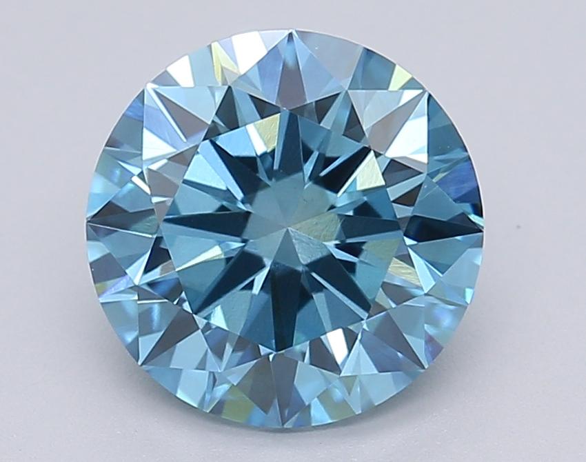 2.01 Ct. Fancy Vivid Blue Round Lab Grown Diamond