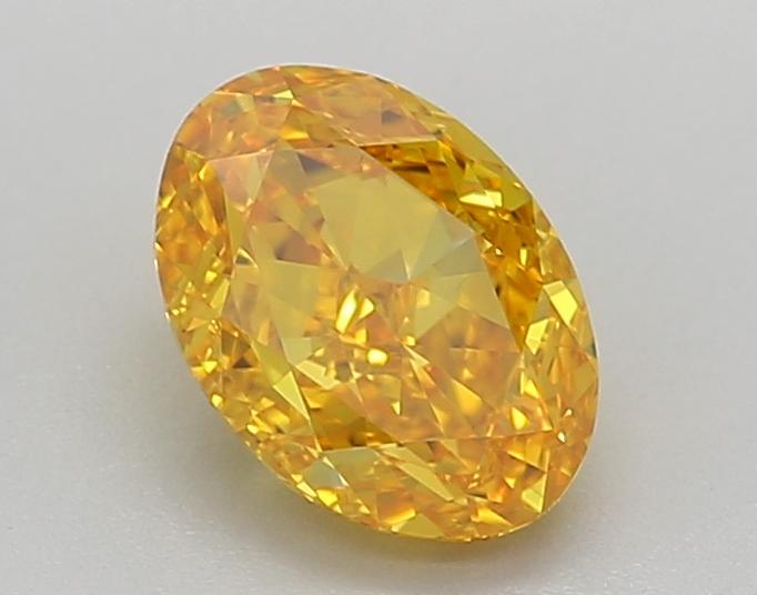 1.08 Ct. Fancy Vivid  Yellow Oval Lab Grown Diamond