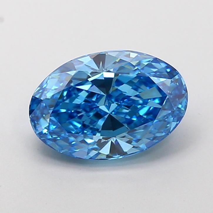 2.03 Ct. Fancy Vivid Blue Oval Lab Grown Diamond