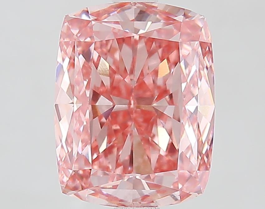3.76 Ct. Fancy Vivid Pink Cushion Lab Grown Diamond