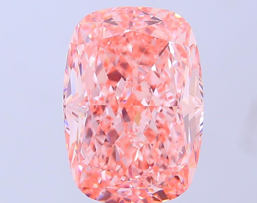 9.10 Ct. Fancy Vivid Pink Cushion Lab Grown Diamond