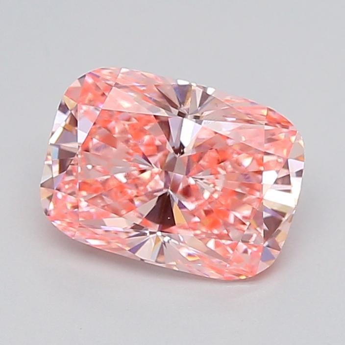 1.59 Ct. Fancy Vivid  Pink Cushion Lab Grown Diamond