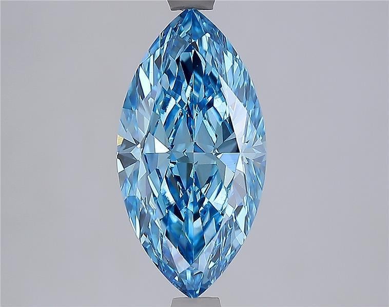 3.06 Ct. Fancy Vivid Blue Blue Marquise Lab Grown Diamond