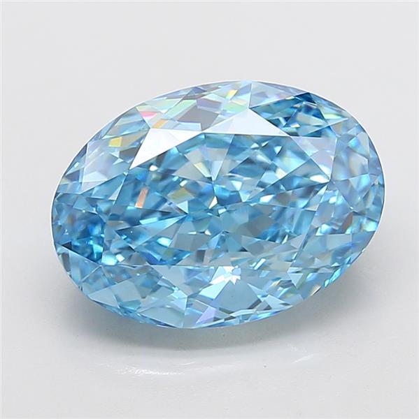 10.02 Ct. Fancy Vivid  Blue Oval Lab Grown Diamond
