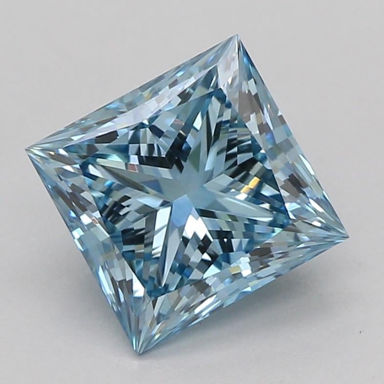 1.08 Ct. Fancy Vivid Blue Princess Lab Grown Diamond