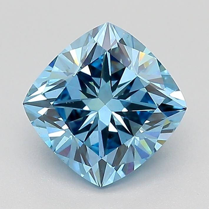 1.61 Ct. Fancy Vivid Blue Cushion Lab Grown Diamond