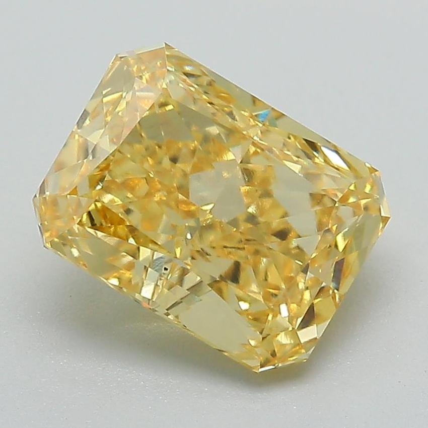 2.70 Ct. Fancy Vivid Yellow Radiant Lab Grown Diamond