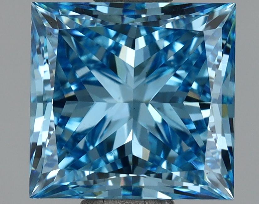 2.00 Ct. Fancy Vivid Blue Princess Lab Grown Diamond