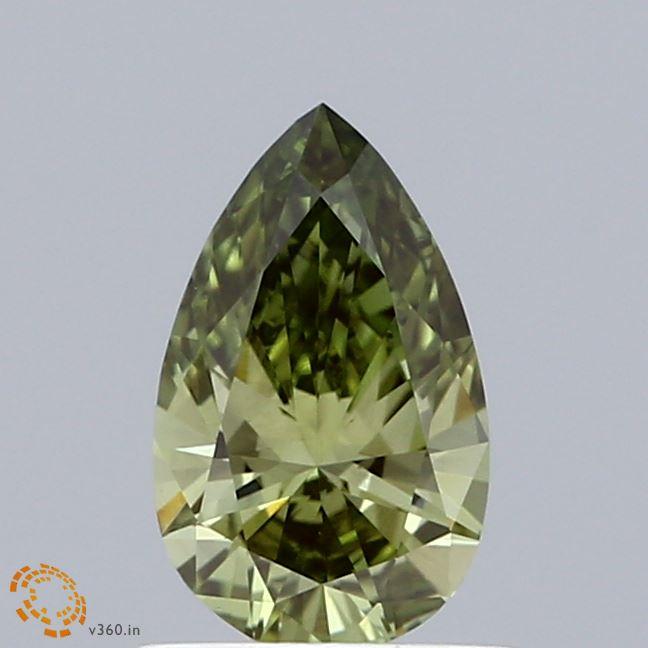 0.76 Ct. Fancy Vivid Green Pear Lab Grown Diamond