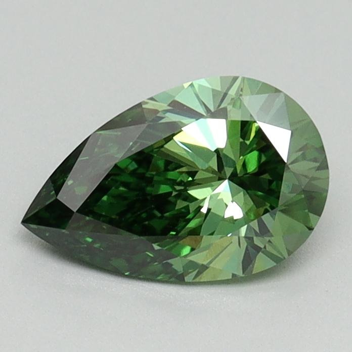 0.84 Ct. Fancy Vivid Green Pear Lab Grown Diamond