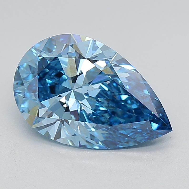 3.29 Ct. Fancy Vivid  Blue Pear Lab Grown Diamond