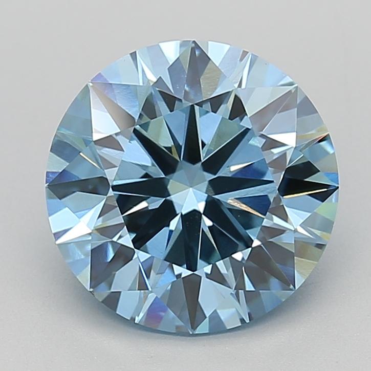 4.40 Ct. Fancy Vivid  Blue Round Lab Grown Diamond