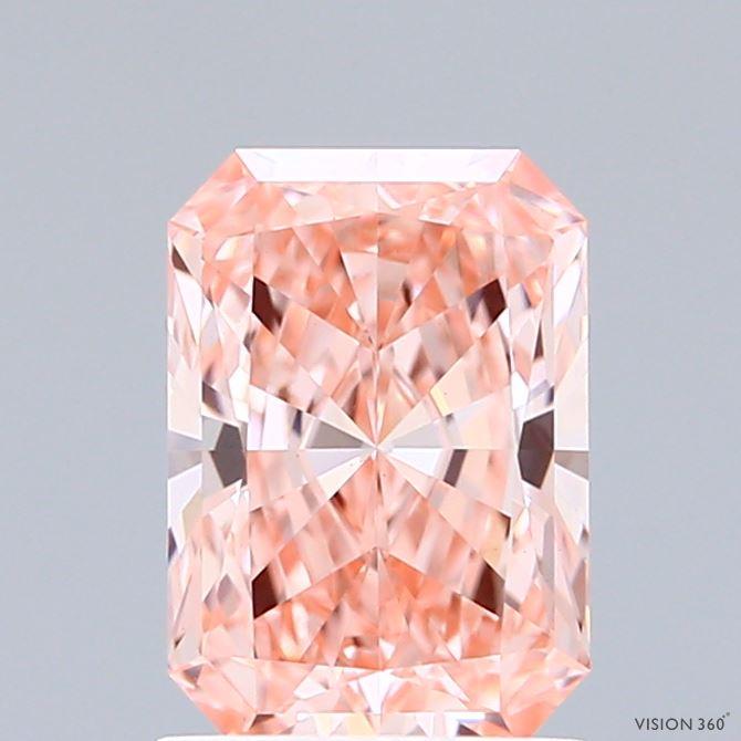 1.55 Ct. Fancy Vivid Pink Radiant Lab Grown Diamond