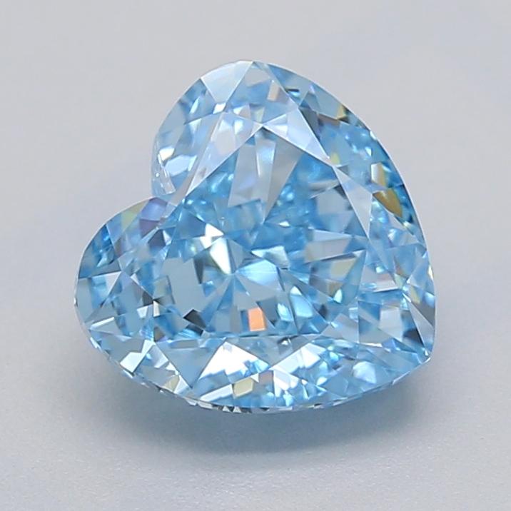 1.52 Ct. Fancy Vivid  Blue Heart Lab Grown Diamond