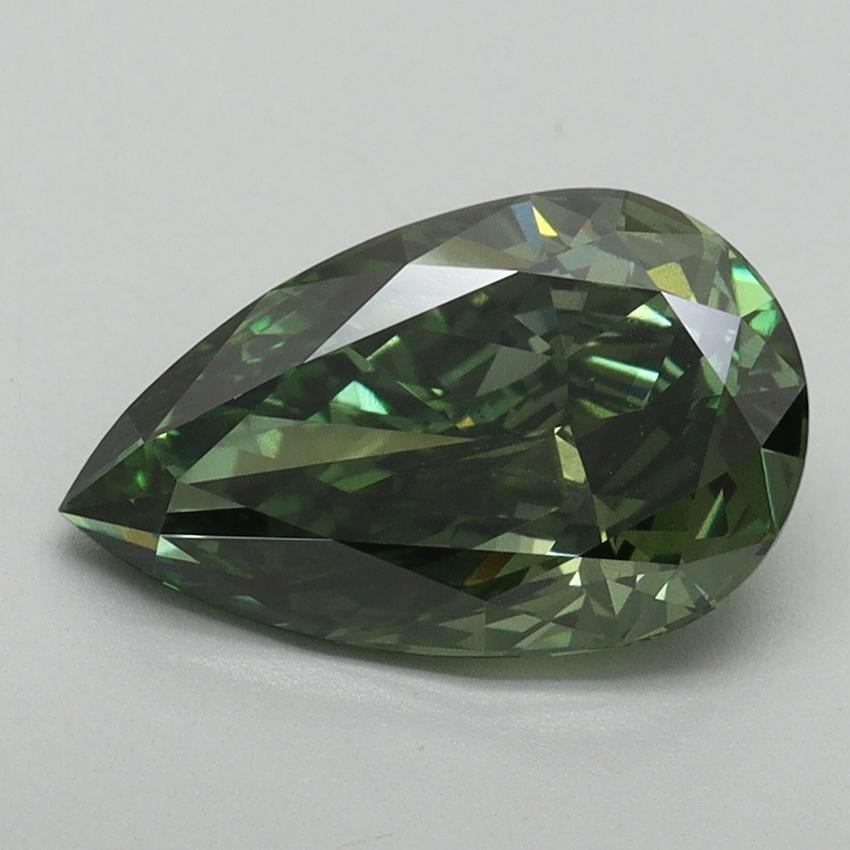 2.15 Ct. Fancy Vivid Pacific Green Pear Lab Grown Diamond