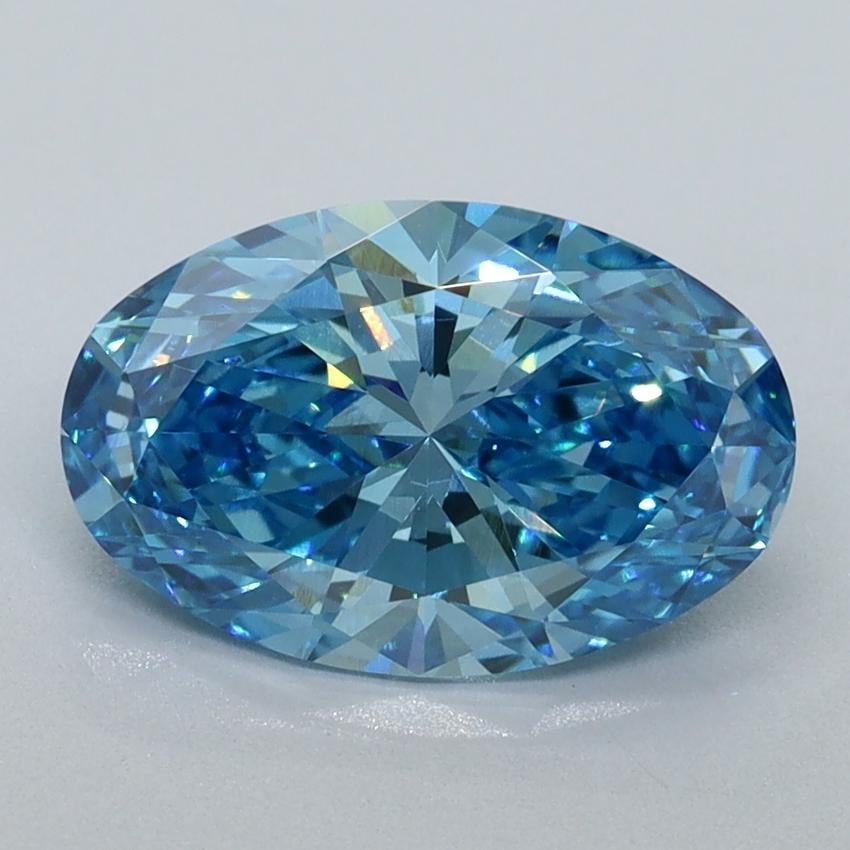 2.04 Ct. Fancy Vivid Blue Oval Lab Grown Diamond