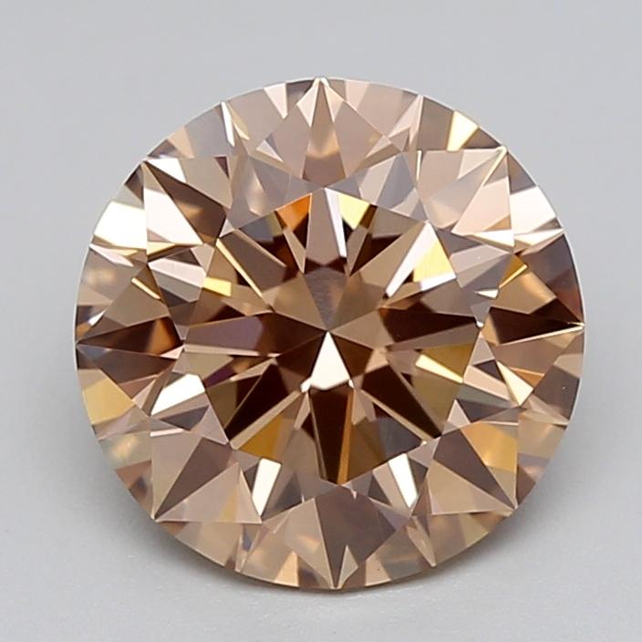 2.08 Ct. Light  Brown Round Lab Grown Diamond